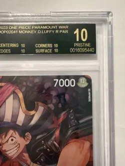 One Piece TCG English OP02-041 Monkey.D.Luffy Alt Art BGS 10 BLACK LABEL Luffy - Image 4