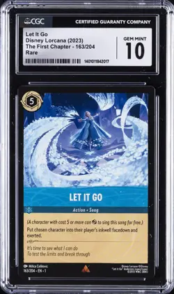 2023 DISNEY LORCANA EN-1 THE FIRST CHAPTER FOIL #163 LET IT GO CGC 10 - Image 1