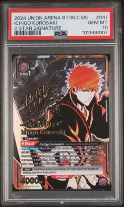 2024 UNION ARENA ICHIGO KUROSAKI #041 2 STAR SIGNATURE ENGLISH PSA 10 - LOW POP - Image 1