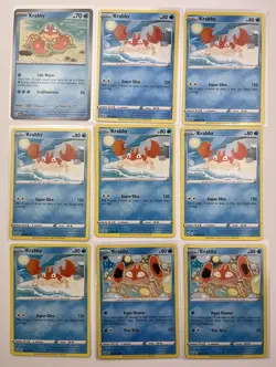 POKEMON TCG SWORD & SHIELD Base 9 Card Lot Krabby Common - Image 1