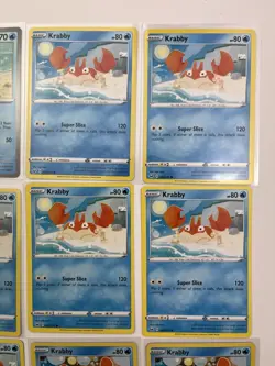 POKEMON TCG SWORD & SHIELD Base 9 Card Lot Krabby Common - Image 3