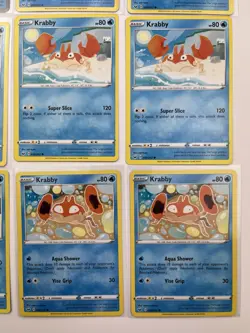 POKEMON TCG SWORD & SHIELD Base 9 Card Lot Krabby Common - Image 4