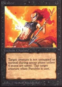 Heavy Play, English MTG Regular Paralyze Unlimited Magic the Gathering - Image 1