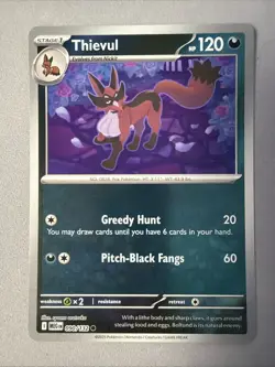 Pokemon TCG * Mega Evolution * 90/132 Thievul REVERSE HOLO COMMON * FRESH PK - Image 1