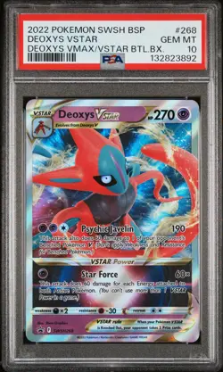 2022 POKEMON SWSH BLACK STAR PROMO #268 DEOXYS VSTAR PSA 10 - Image 1