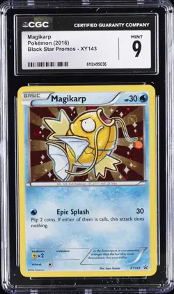 2016 POKEMON BLACK STAR PROMOS #XY143 MAGIKARP CGC 9 - Image 1