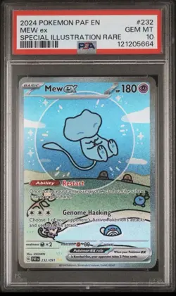 2024 POKEMON PAF EN-PALDEAN FATES SPECIAL ILLUSTRATION RARE #232 MEW EX PSA 10 - Image 1
