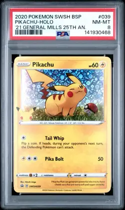 Pikachu SWSH039 PSA 8 NM Holo Celebrations Promo Blister Pokemon Card 🔥🔥 - Image 1