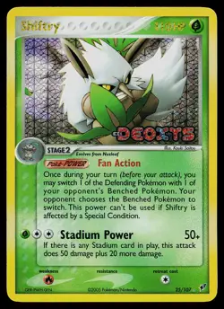 Pokemon Card - Shiftry Deoxys 25/107 Rare Reverse Holo Stamped - Image 1