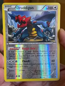 POKEMON DRUDDIGON 106/113 RARE REVERSE HOLOFOIL LEGENDARY TREASURES MP CARD - Image 1