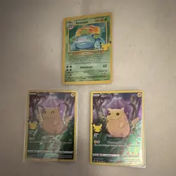 Pokemon TCG Holo Base Set Celebrations 3 Card Lot Venusaur Pikachu - Image 1