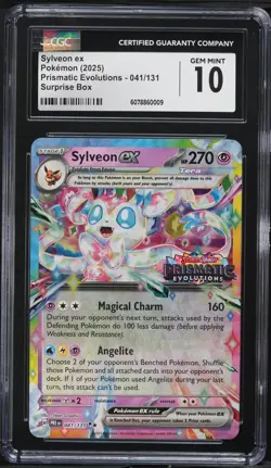 2025 Pokemon Prismatic Evolutions Surprise Box Sylveon ex #041 CGC 10 - Image 1