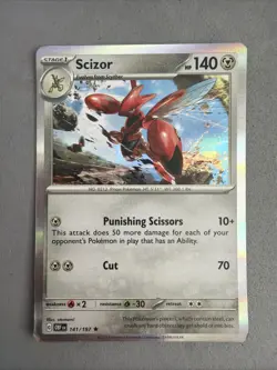 Pokemon TCG * SV Obsidian Flames * 141/197 Scizor RARE HOLO * FRESH PK - Image 1