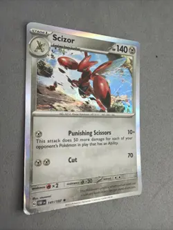 Pokemon TCG * SV Obsidian Flames * 141/197 Scizor RARE HOLO * FRESH PK - Image 2