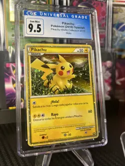 CGC 9.5/10 GEM MINT Pokemon Spanish Pikachu World Collection Holo Promo - Image 2