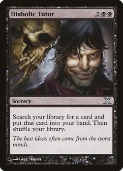 Diabolic Tutor 1x MtG Tenth Edition 10th HEAVY PLAYED - Image 1