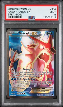 2016 POKEMON XY BREAKPOINT #114 FULL ART/GYARADOS EX PSA 9 - Image 1