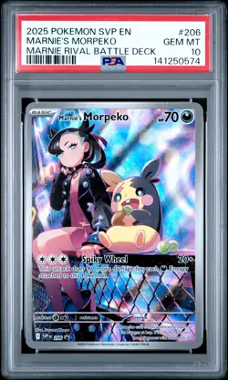 2025 POKEMON SVP EN-SV BLACK STAR PROMO #206 MARNIE'S MORPEKO PSA 10 - Image 1
