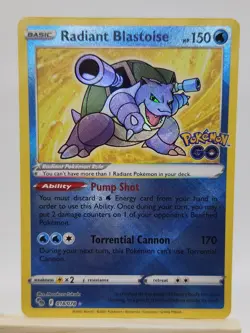 Pokemon Radiant Blastoise 018/078 GO Radiant Rare Holo Basic 150 HP Fukuda TCG - Image 1