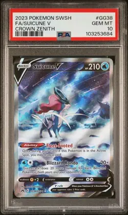 2023 Pokemon Crown Zenith Suicune V #GG38 Full Art PSA 10 - Image 1