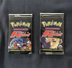 Pokemon TCG Team Rocket 1st Edition Booster Pack x2– 1999 WOTC – Factory Sealed 742818061766 - Image 1