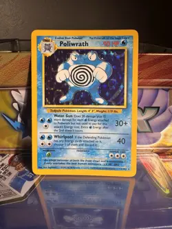 Pokemon Poliwrath 90 HP Holo Rare Base Set 13/102 English Card - Image 1