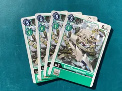 SkullScorpiomon BT4-056 Playset Great Legend Digimon Card Game x4 - Image 1