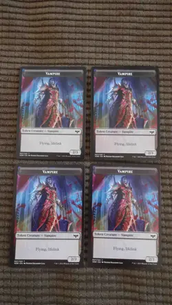 Magic: the Gathering / MtG Vampire Tokens (2/3, Flying, Lifelink) x4 Crimson Vow - Image 1