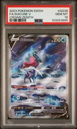 2023 Pokemon Crown Zenith Suicune V #GG38 Full Art PSA 10 - Image 1
