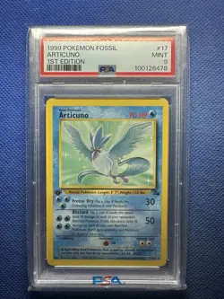 1999 Pokemon Fossil Articuno 1st Edition #17 PSA 9 - Image 1