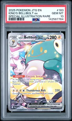 2025 POKEMON JTG EN-JOURNEY TOGETHER #183 IONO'S BELLIBOLT EX PSA 10 - Image 1