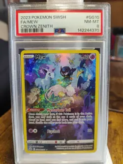 2023 POKEMON SWORD & SHIELD CROWN ZENITH #GG10 FULL ART/MEW PSA 8 - Image 1