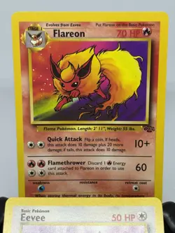 Vintage Pokemon TCG Flareon 19/64 Rare Eevee #51 Pokemon Jungle Card Set LP - Image 2