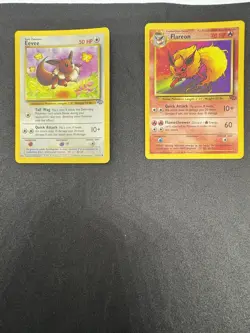 Vintage Pokemon TCG Flareon 19/64 Rare Eevee #51 Pokemon Jungle Card Set LP - Image 5