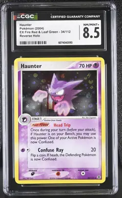 CGC 8.5 Haunter 2004 EX Fire Red & Leaf Green 34/112 Reverse Holo Pokemon Card - Image 1
