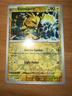 Electabuzz 125/165 English 151 Reverse Holo Common Pokemon Card - Image 1