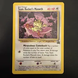 Pokemon Vintage WotC Promo Team Rocket's Meowth #18 Black Star - Image 1