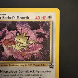 Pokemon Vintage WotC Promo Team Rocket's Meowth #18 Black Star - Image 3
