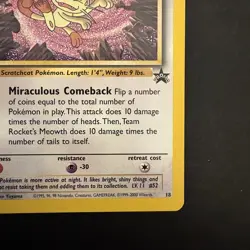 Pokemon Vintage WotC Promo Team Rocket's Meowth #18 Black Star - Image 4