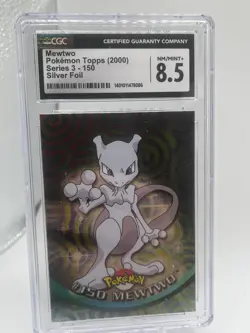 2000 Topps Pokemon TV Animation Edition Series 3 Mewtwo #150 Silver Foil Cgc 8.5 - Image 1