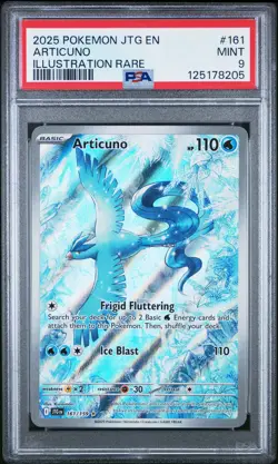 Articuno 2025 Pokemon Jtg En-Journey Together #161 Illustration Rare PSA 9 - Image 1