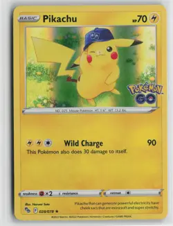 Pikachu (28) Holo Rare Pokemon GO 028/078 NM - Image 1