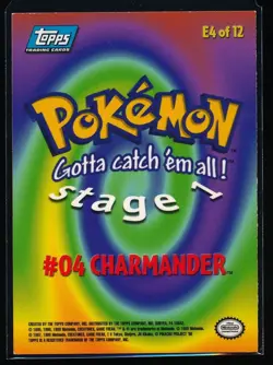 1999 Topps Pokemon Charmander #E4 of 12 Stage 1 Movie Edition Blue Topps Logo - Image 2