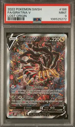 2022 POKEMON SWORD & SHIELD LOST ORIGIN #186 FULL ART/GIRATINA V PSA 9 - Image 1