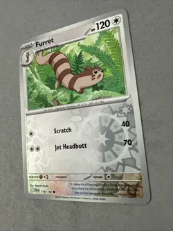 Pokemon TCG * Journey Together 119/159 Furret C REVERSE HOLO * UNG NM FRESH PK - Image 2
