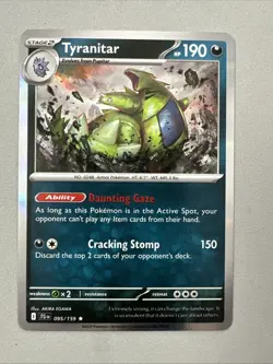Pokemon TCG * Journey Together 095/159 Tyranitar Rare HOLO * NM FRESH PK - Image 1