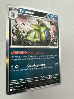 Pokemon TCG * Journey Together 095/159 Tyranitar Rare HOLO * NM FRESH PK - Image 2