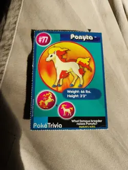 VTG Vintage POKEMON Pokemon Ponyta Burger King TV Promo TRADING CARD 77 Nintendo - Image 1