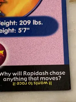 Rapidash #78 Pokemon Burger King PokeTrivia Card Unperforated - Image 5