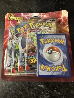 Pokemon TCG Lightning Set 4 Packs + 1 Bonus Card! Brand New/Sealed! - Image 1